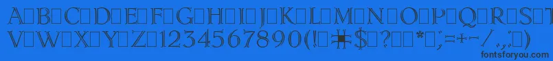 LidiaPlain-fontti – mustat fontit sinisellä taustalla