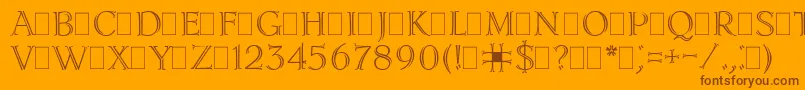 LidiaPlain Font – Brown Fonts on Orange Background
