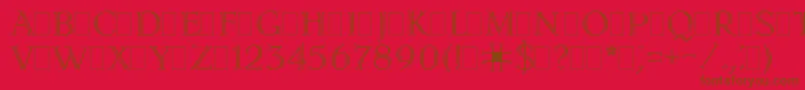 LidiaPlain-Schriftart – Braune Schriften auf rotem Hintergrund