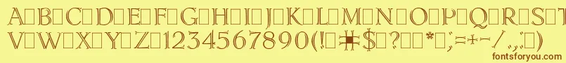 LidiaPlain Font – Brown Fonts on Yellow Background