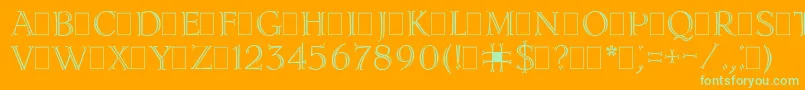 LidiaPlain Font – Green Fonts on Orange Background