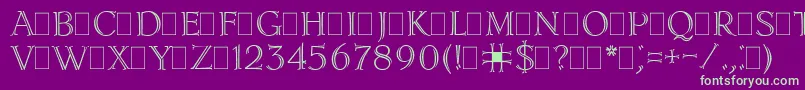 LidiaPlain-fontti – vihreät fontit violetilla taustalla