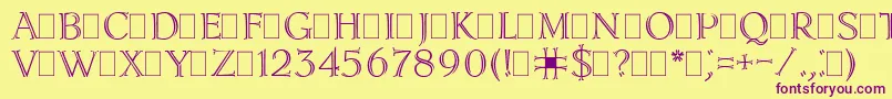 LidiaPlain Font – Purple Fonts on Yellow Background