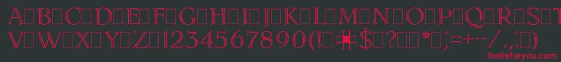 LidiaPlain Font – Red Fonts on Black Background