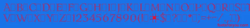 LidiaPlain Font – Red Fonts on Blue Background