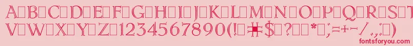 LidiaPlain-Schriftart – Rote Schriften auf rosa Hintergrund