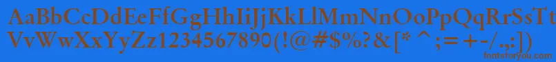 OriginalGaramondBoldBt Font – Brown Fonts on Blue Background