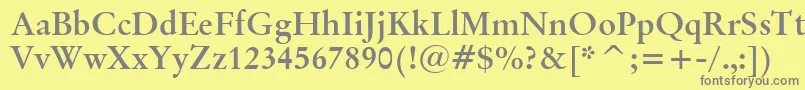 フォントOriginalGaramondBoldBt – 黄色の背景に灰色の文字