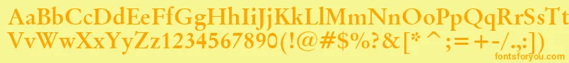 OriginalGaramondBoldBt Font – Orange Fonts on Yellow Background