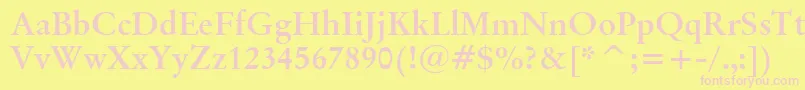 OriginalGaramondBoldBt Font – Pink Fonts on Yellow Background