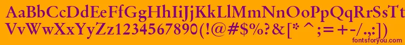 OriginalGaramondBoldBt Font – Purple Fonts on Orange Background