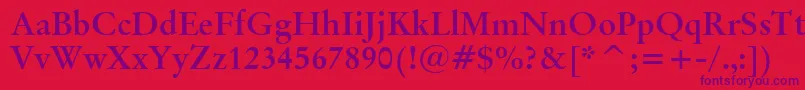 OriginalGaramondBoldBt Font – Purple Fonts on Red Background