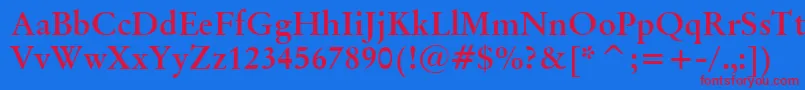 OriginalGaramondBoldBt Font – Red Fonts on Blue Background