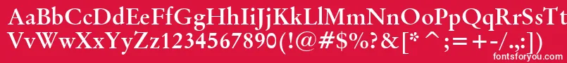 フォントOriginalGaramondBoldBt – 赤い背景に白い文字