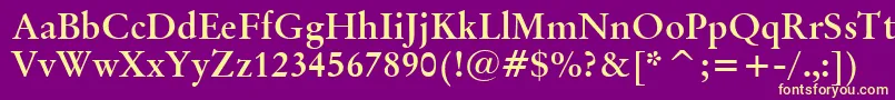 OriginalGaramondBoldBt Font – Yellow Fonts on Purple Background