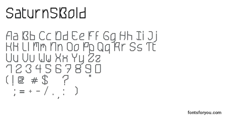 Czcionka Saturn5Bold – alfabet, cyfry, specjalne znaki
