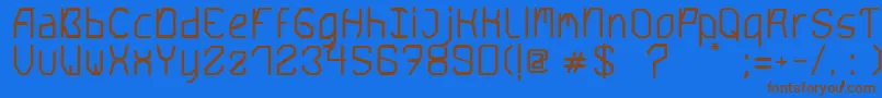 Saturn5Bold-Schriftart – Braune Schriften auf blauem Hintergrund