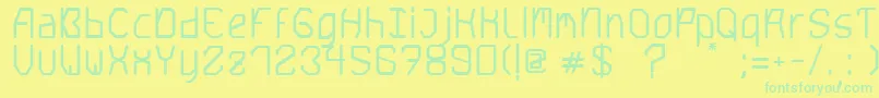 Police Saturn5Bold – polices vertes sur fond jaune