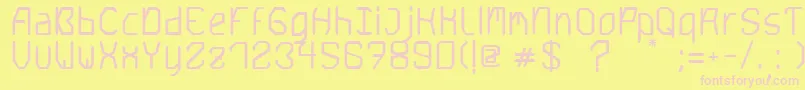 Saturn5Bold Font – Pink Fonts on Yellow Background