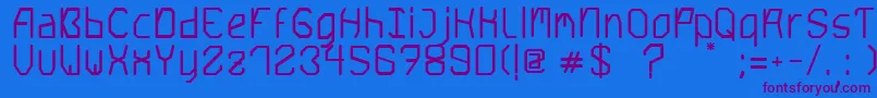 Saturn5Bold-Schriftart – Violette Schriften auf blauem Hintergrund