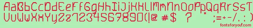 Saturn5Bold Font – Red Fonts on Green Background