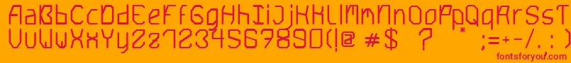 Saturn5Bold Font – Red Fonts on Orange Background