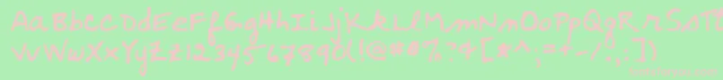 Lehn179 Font – Pink Fonts on Green Background