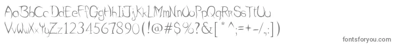 Sharpcurve-fontti – harmaat kirjasimet valkoisella taustalla