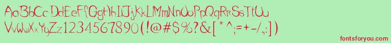 Sharpcurve Font – Red Fonts on Green Background