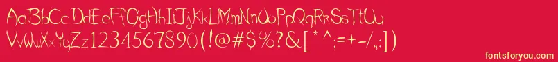 Sharpcurve Font – Yellow Fonts on Red Background