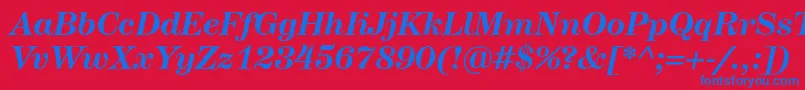 HerculesBolditalic Font – Blue Fonts on Red Background