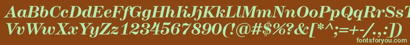 HerculesBolditalic Font – Green Fonts on Brown Background