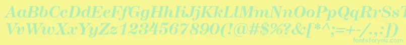 HerculesBolditalic Font – Green Fonts on Yellow Background