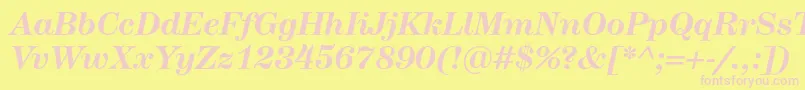 HerculesBolditalic Font – Pink Fonts on Yellow Background