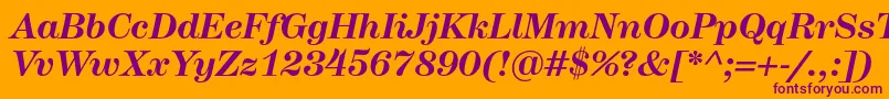 Czcionka HerculesBolditalic – fioletowe czcionki na pomarańczowym tle