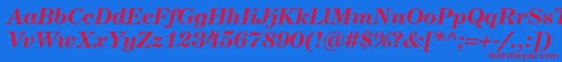 HerculesBolditalic Font – Red Fonts on Blue Background