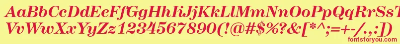 HerculesBolditalic Font – Red Fonts on Yellow Background