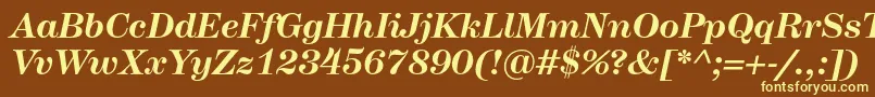 HerculesBolditalic-fontti – keltaiset fontit ruskealla taustalla