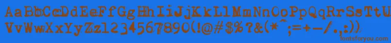 Vvwwerratype Font – Brown Fonts on Blue Background