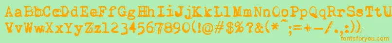 Vvwwerratype Font – Orange Fonts on Green Background
