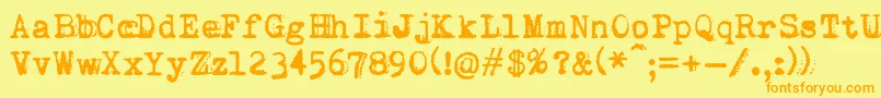 Vvwwerratype Font – Orange Fonts on Yellow Background