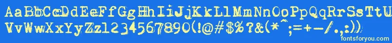 Vvwwerratype Font – Yellow Fonts on Blue Background