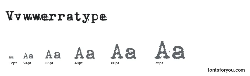 Размеры шрифта Vvwwerratype