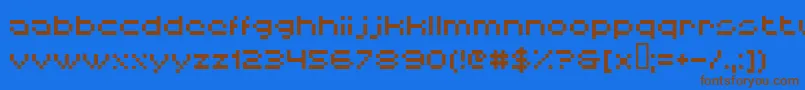 Saiba mais sobre a fonte Hiskyf64 Fonte Hiskyf64 – fontes marrons em um fundo azul