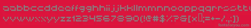 Fonte Hiskyf64 – fontes cinzas em um fundo vermelho