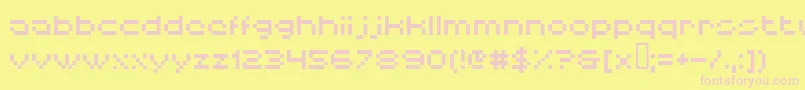 Hiskyf64 Font – Pink Fonts on Yellow Background