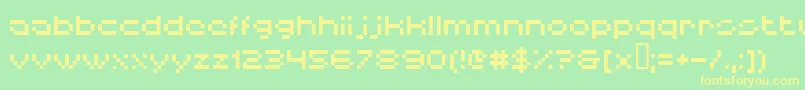 Hiskyf64-Schriftart – Gelbe Schriften auf grünem Hintergrund