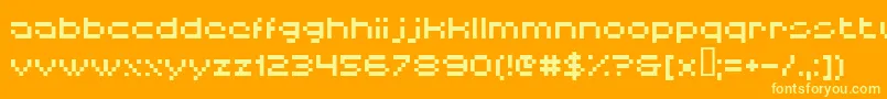 More about Hiskyf64 Font Hiskyf64 Font – Yellow Fonts on Orange Background