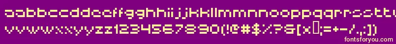 Hiskyf64 Font – Yellow Fonts on Purple Background