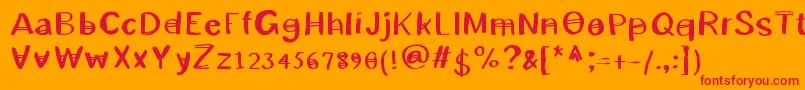 Patrick Font – Red Fonts on Orange Background